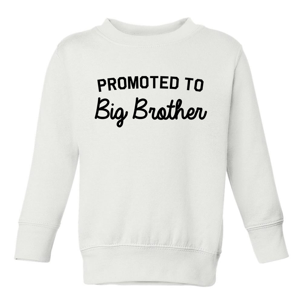 Promoted To Big Brother Toddler Boys Crewneck Sweatshirt White