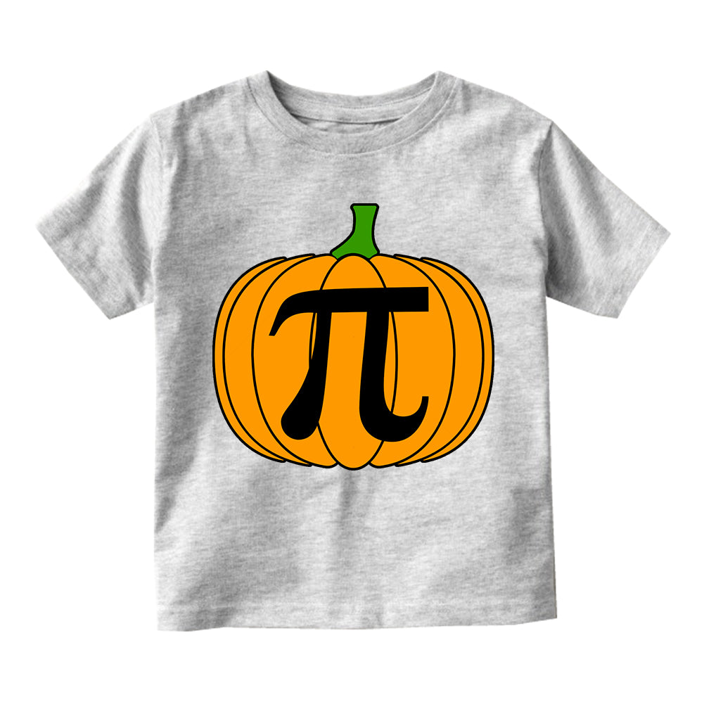 Pumpkin Pi Funny Math Thanksgiving Infant Baby Boys Short Sleeve T-Shirt Grey