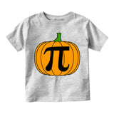Pumpkin Pi Funny Math Thanksgiving Infant Baby Boys Short Sleeve T-Shirt Grey