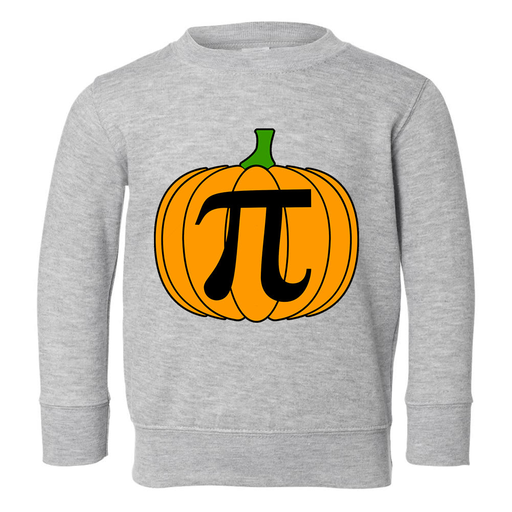 Pumpkin Pi Funny Math Thanksgiving Toddler Boys Crewneck Sweatshirt Grey