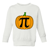 Pumpkin Pi Funny Math Thanksgiving Toddler Boys Crewneck Sweatshirt White