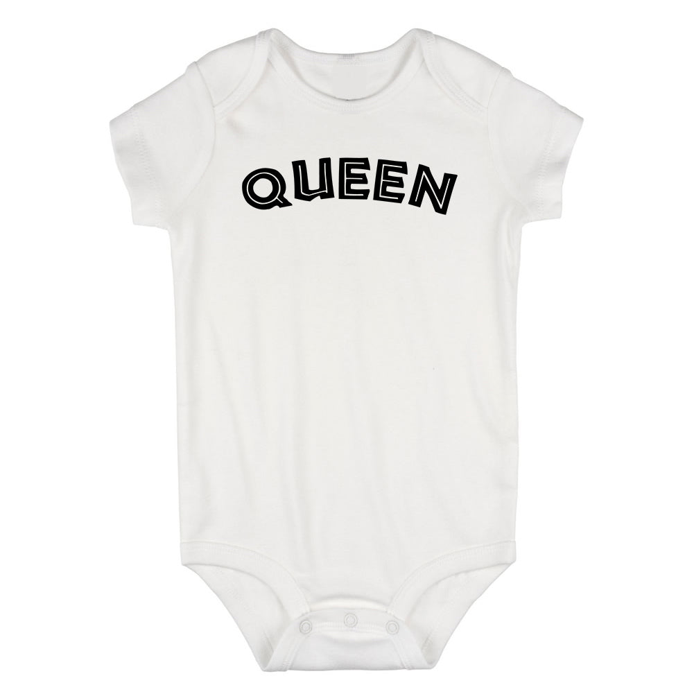 Queen Royalty African Font Infant Baby Girls Bodysuit White