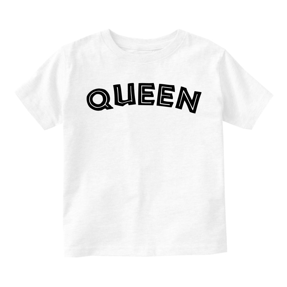 Queen Royalty African Font Infant Baby Girls Short Sleeve T-Shirt White