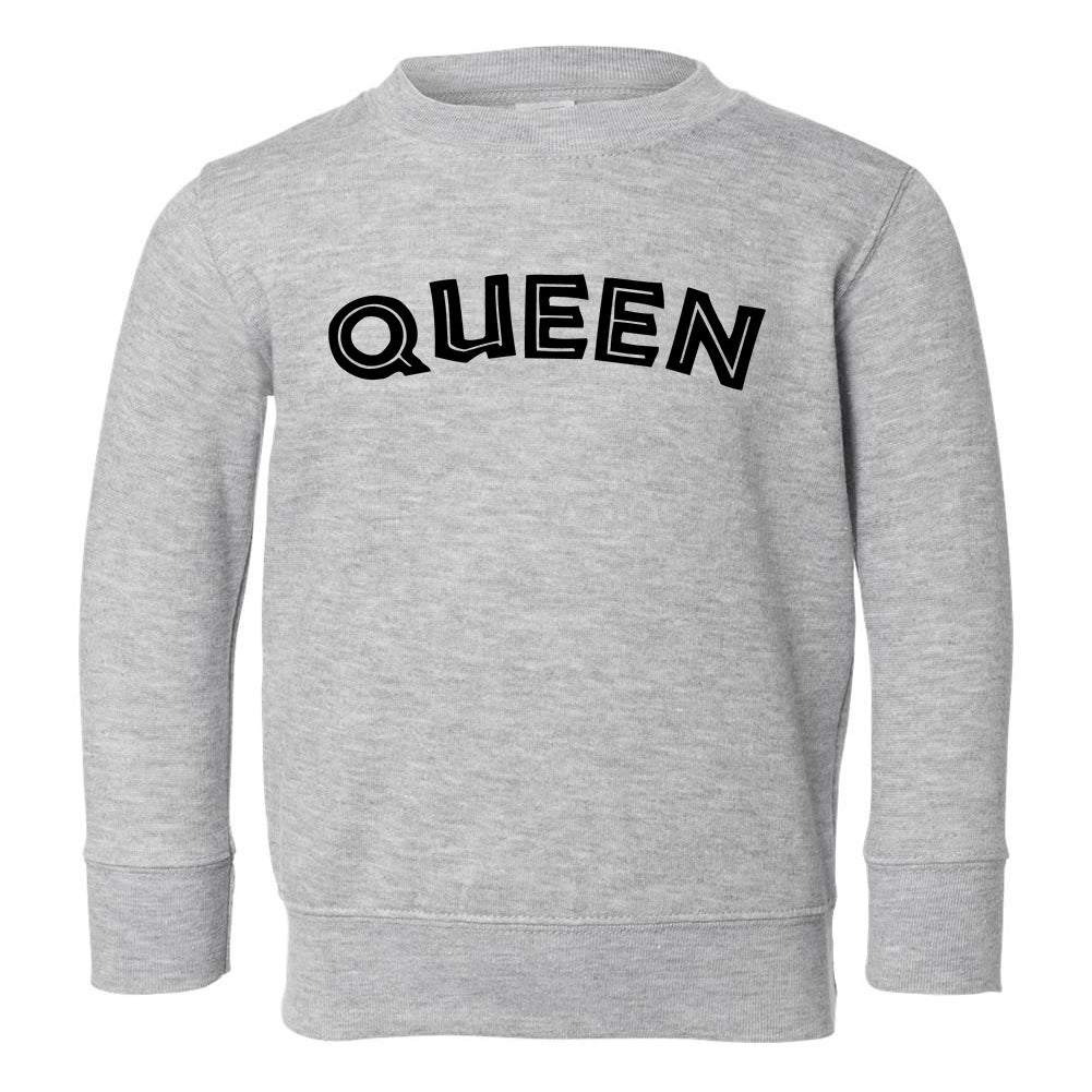 Queen Royalty African Font Toddler Girls Crewneck Sweatshirt Grey