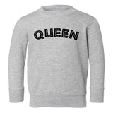 Queen Royalty African Font Toddler Girls Crewneck Sweatshirt Grey
