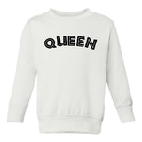 Queen Royalty African Font Toddler Girls Crewneck Sweatshirt White