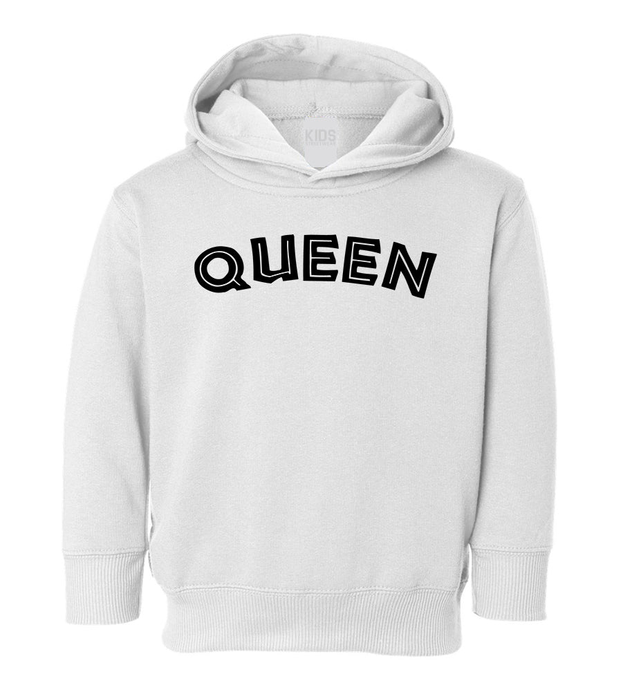 Queen Royalty African Font Toddler Girls Pullover Hoodie White