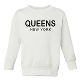 Queens New York Fashion Toddler Boys Crewneck Sweatshirt White