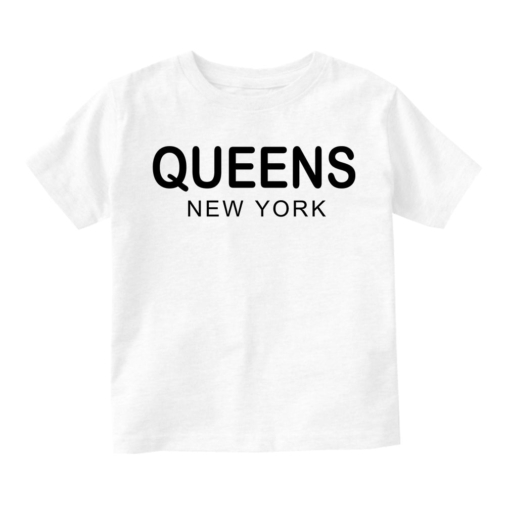 Queens New York Fashion Toddler Boys Short Sleeve T-Shirt White