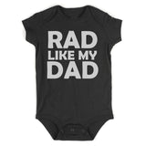 Rad Like My Dad Infant Baby Boys Bodysuit Black