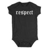 Respect Old English Infant Baby Boys Bodysuit Black