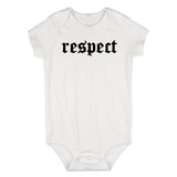 Respect Old English Infant Baby Boys Bodysuit White