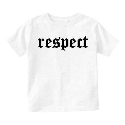 Respect Old English Infant Baby Boys Short Sleeve T-Shirt White
