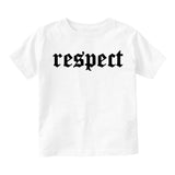 Respect Old English Infant Baby Boys Short Sleeve T-Shirt White