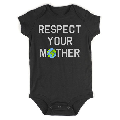 Respect Your Mother Earth Infant Baby Boys Bodysuit Black