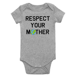 Respect Your Mother Earth Infant Baby Boys Bodysuit Grey