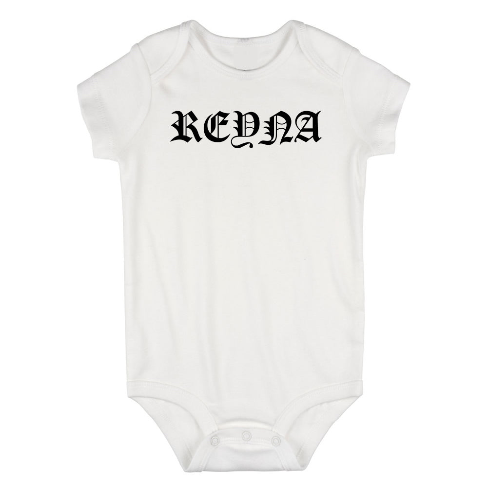 Reyna Queen Spanish Goth Infant Baby Girls Bodysuit White