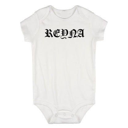 Reyna Queen Spanish Goth Infant Baby Girls Bodysuit White