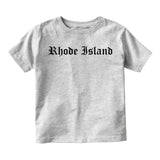 Rhode Island State Old English Infant Baby Boys Short Sleeve T-Shirt Grey