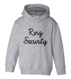 Ring Security Funny Wedding Bearer Toddler Boys Pullover Hoodie Grey
