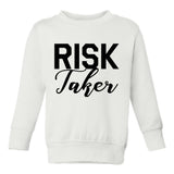 Risk Taker Toddler Boys Crewneck Sweatshirt White