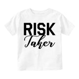 Risk Taker Toddler Boys Short Sleeve T-Shirt White