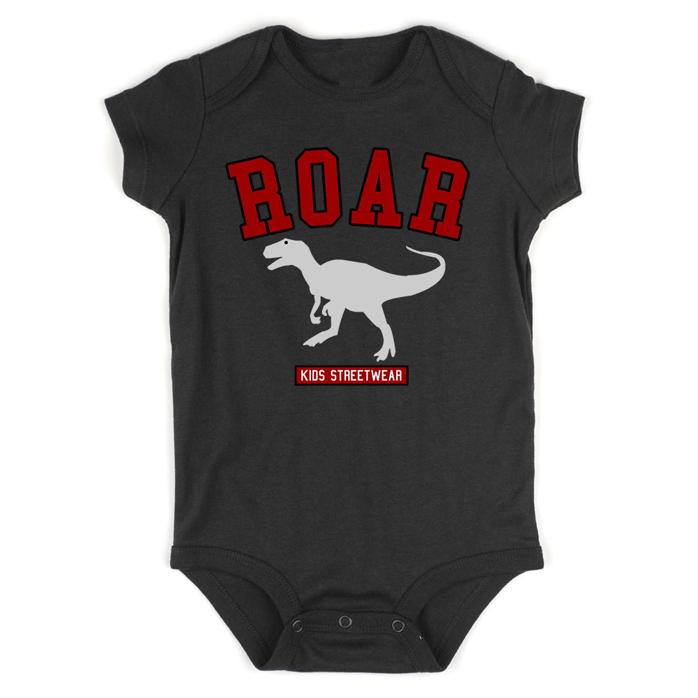 Roar Dinosaur College Infant Baby Boys Bodysuit Black