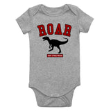 Roar Dinosaur College Infant Baby Boys Bodysuit Grey