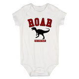 Roar Dinosaur College Infant Baby Boys Bodysuit White