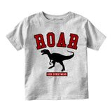 Roar Dinosaur College Infant Baby Boys Short Sleeve T-Shirt Grey