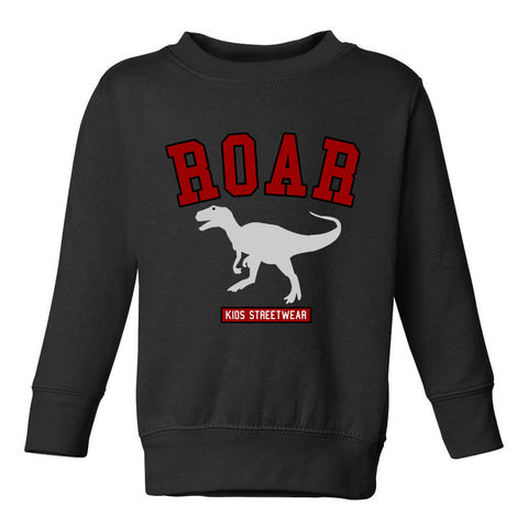 Roar Dinosaur College Toddler Boys Crewneck Sweatshirt Black