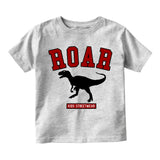 Roar Dinosaur College Toddler Boys Short Sleeve T-Shirt Grey