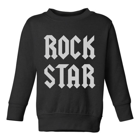 Rock Star Toddler Boys Crewneck Sweatshirt Black