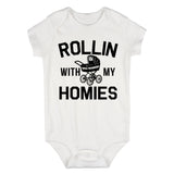 Rollin With My Homies Stroller Baby Bodysuit One Piece White