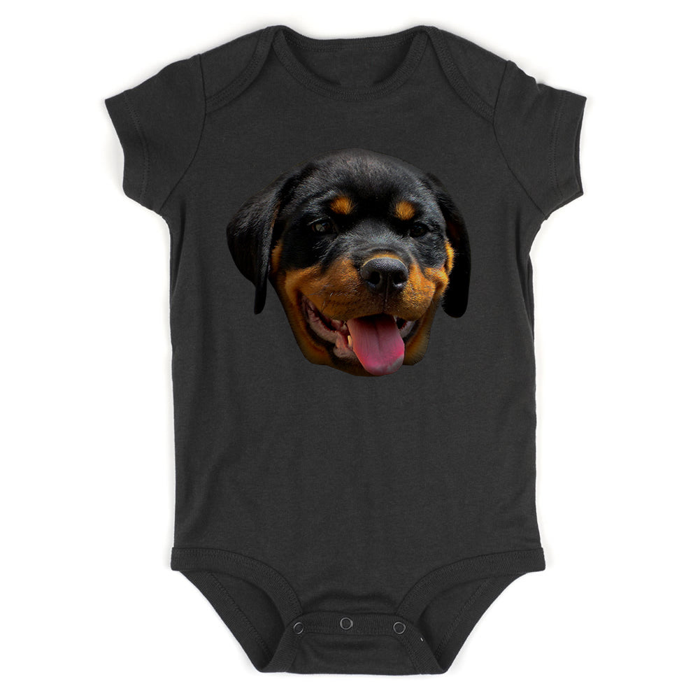 Rottweiler Puppy Infant Baby Boys Bodysuit Black