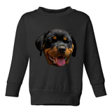 Rottweiler Puppy Toddler Boys Crewneck Sweatshirt Black