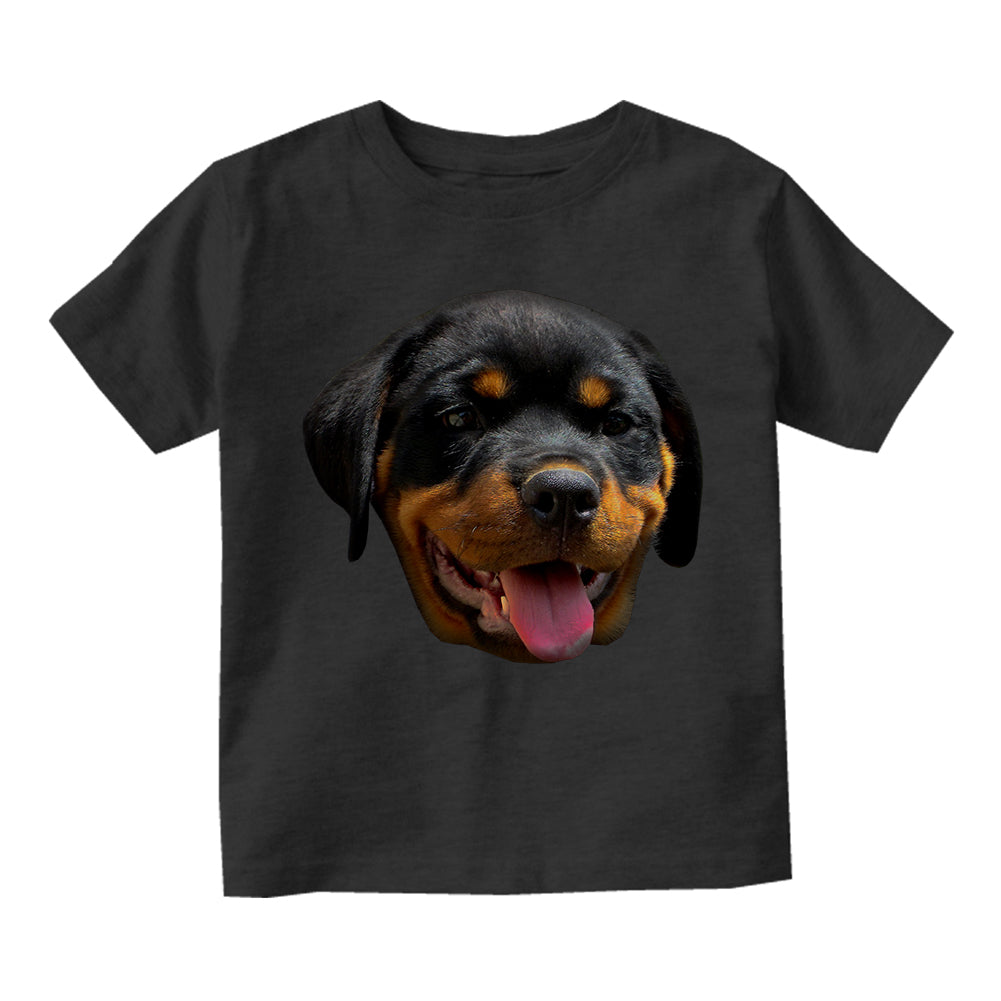 Rottweiler Puppy Toddler Boys Short Sleeve T-Shirt Black