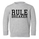 Rule Breaker Toddler Boys Crewneck Sweatshirt Grey