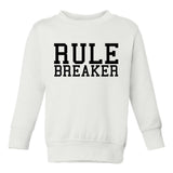 Rule Breaker Toddler Boys Crewneck Sweatshirt White