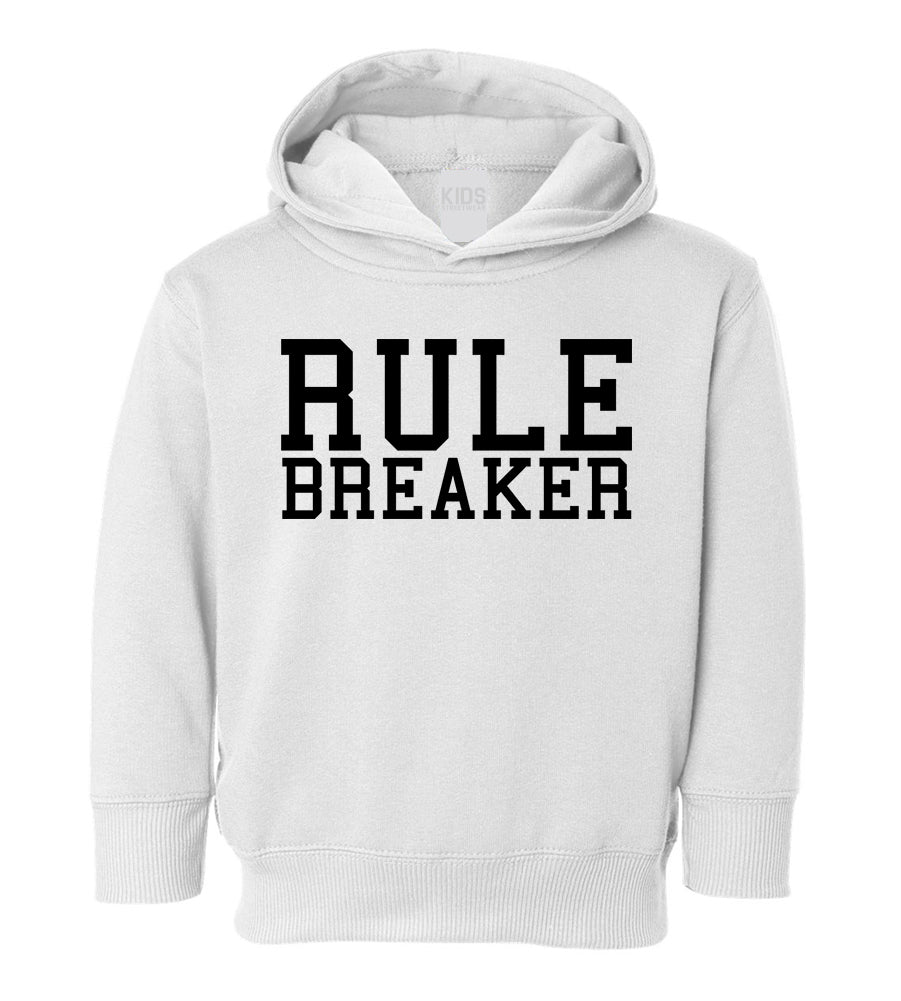 Rule Breaker Toddler Boys Pullover Hoodie White