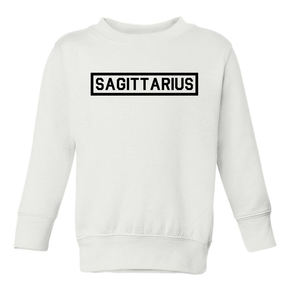 Sagittarius Horoscope Sign Toddler Boys Crewneck Sweatshirt White