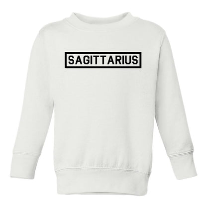 Sagittarius Horoscope Sign Toddler Boys Crewneck Sweatshirt White