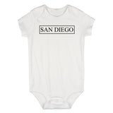 San Diego California Box Logo Infant Baby Boys Bodysuit White