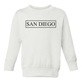 San Diego California Box Logo Toddler Boys Crewneck Sweatshirt White