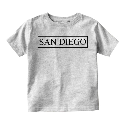 San Diego California Box Logo Toddler Boys Short Sleeve T-Shirt Grey