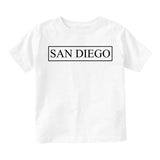 San Diego California Box Logo Toddler Boys Short Sleeve T-Shirt White