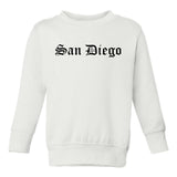 San Diego California Old English Toddler Boys Crewneck Sweatshirt White