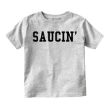 Saucin On You Infant Baby Boys Short Sleeve T-Shirt Grey