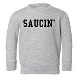 Saucin On You Toddler Boys Crewneck Sweatshirt Grey