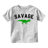 Savage Dinosaur Infant Baby Boys Short Sleeve T-Shirt Grey